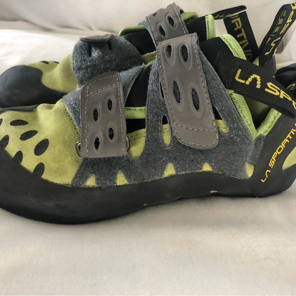 La Sportiva Lime and Charcoal Climbing Shoes